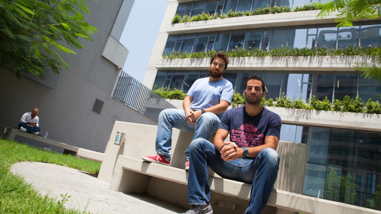 Ralph Choueiri (l) and Rami Hallal (r) of Blink My Car. Their on-demand car washing service uses waterless products. 