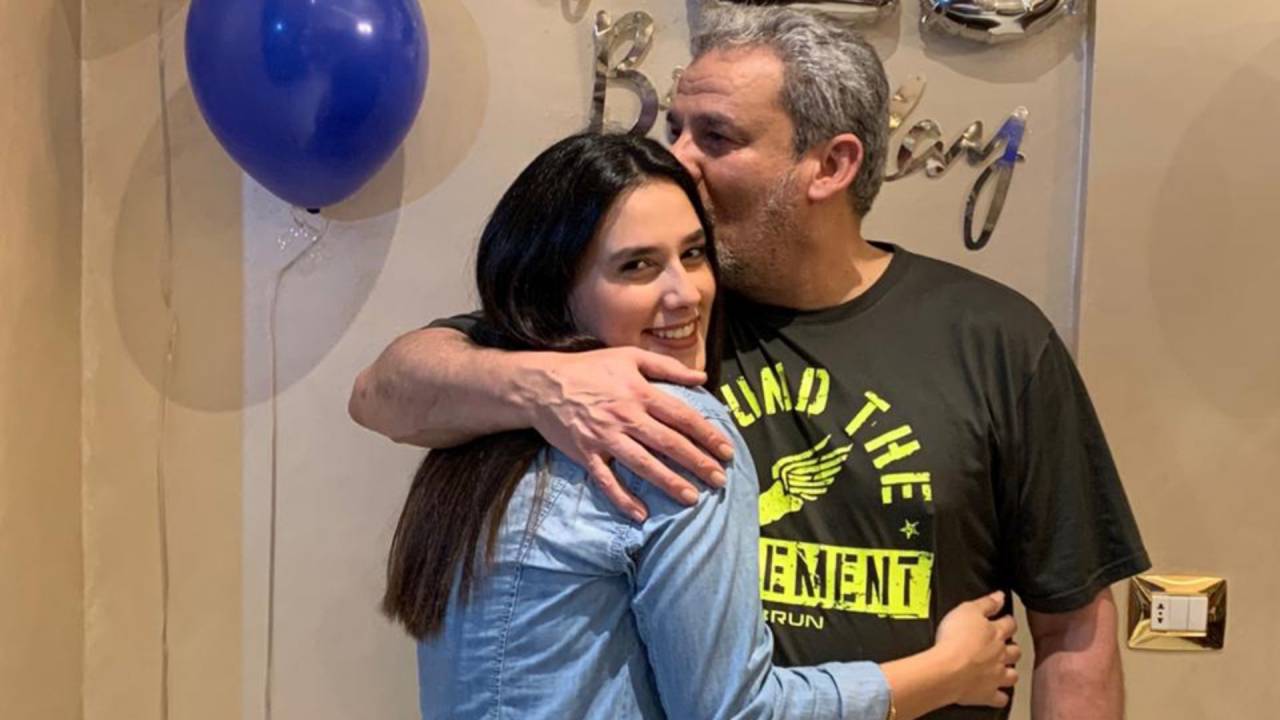 Ryme and her father celebrating her birthday in Beirut.