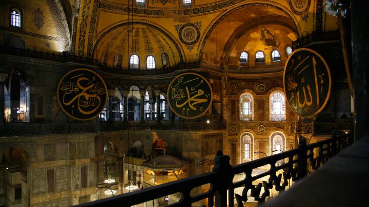 The Hagia Sophia. In its almost 1500 years of existence, it has been a a highly politicised symbol for different abrahamic religions and sects. 