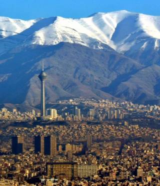 An aerial view over Tehran.