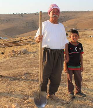 A displaced Yazidi farmer who chose Mount Sinjar over a camp in the autonomous Kurdish region after ISIS stormed his village.