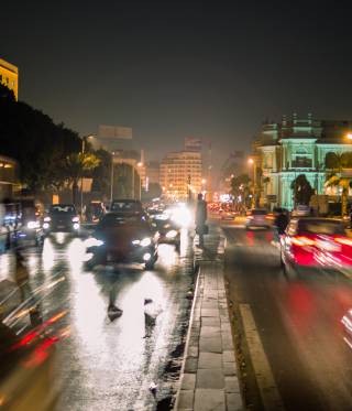Downtown Cairo at night. Egypt's private sector has underperformed for decades due to corruption.